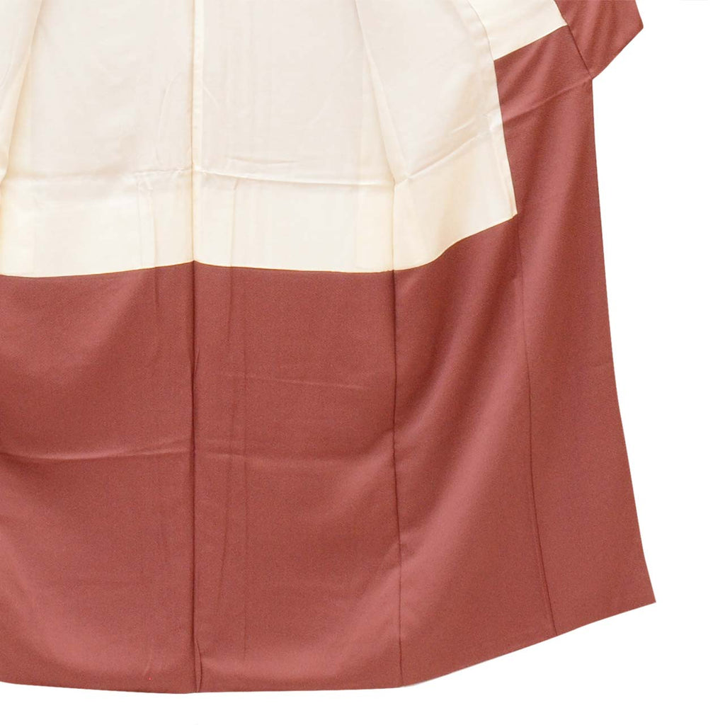 [Used] Recycled Kimono, Solid Color, Pure Silk, Size S (Slightly Plus Size L), Excellent Condition, Length 153.7cm (60.5in), Kyoto Plant Dye, Sleeve Length 65.0cm (25.6in), Lined, Ready-made, Brown, Ice Crack Pattern, Silk, Reuse uu2767b 