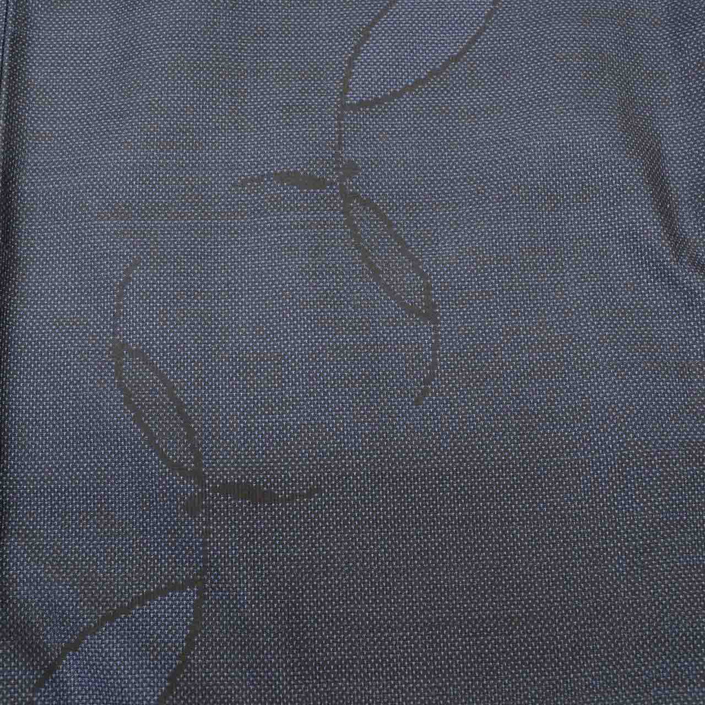 Vintage Japanese Kimono | Oshima Tsumugi | Navy Silk | Leaf Pattern | 7-Maruki | Unused | Size M | Sustainable | uu2769b