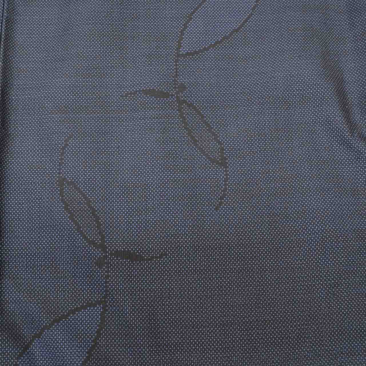 Vintage Japanese Kimono | Oshima Tsumugi | Navy Silk | Leaf Pattern | 7-Maruki | Unused | Size M | Sustainable | uu2769b