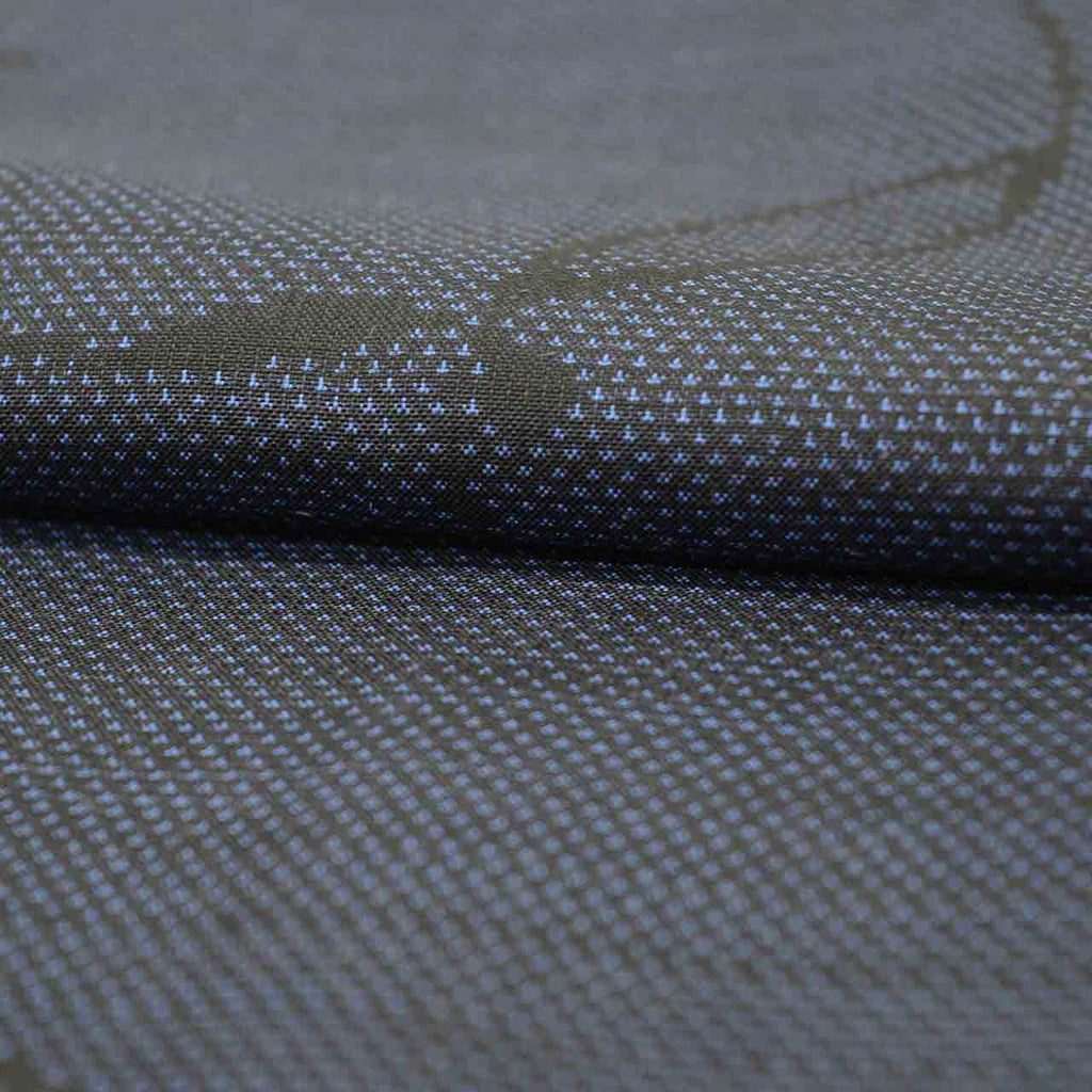 Vintage Japanese Kimono | Oshima Tsumugi | Navy Silk | Leaf Pattern | 7-Maruki | Unused | Size M | Sustainable | uu2769b