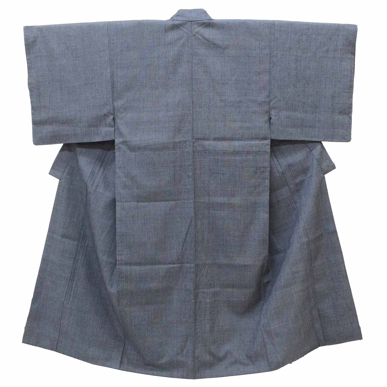 Vintage Japanese Kimono | Men's Tsumugi | Dark Gray Silk | Kasuri Pattern | Size L | Sustainable | uu2770b