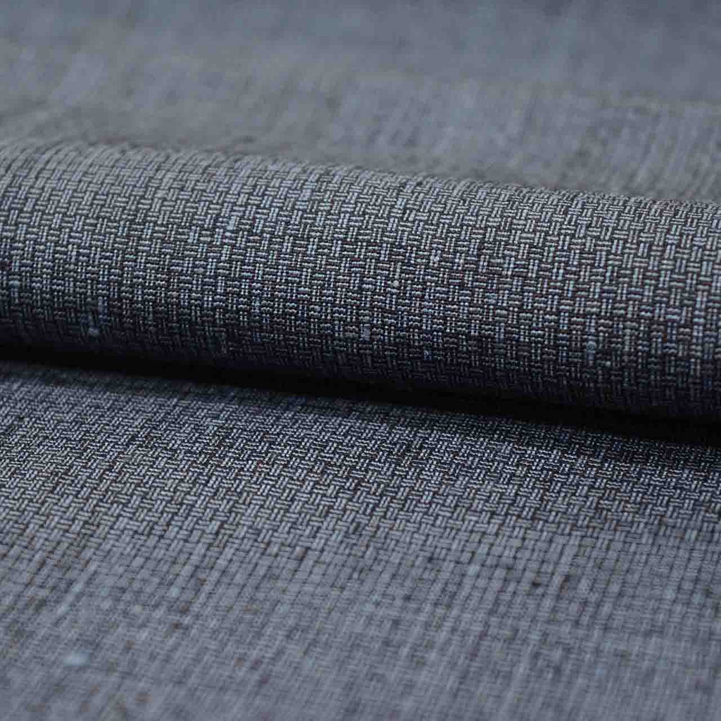 Vintage Japanese Kimono | Men's Tsumugi | Dark Gray Silk | Kasuri Pattern | Size L | Sustainable | uu2770b