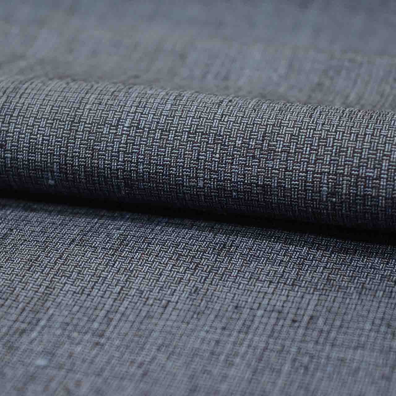 Vintage Japanese Kimono | Men's Tsumugi | Dark Gray Silk | Kasuri Pattern | Size L | Sustainable | uu2770b