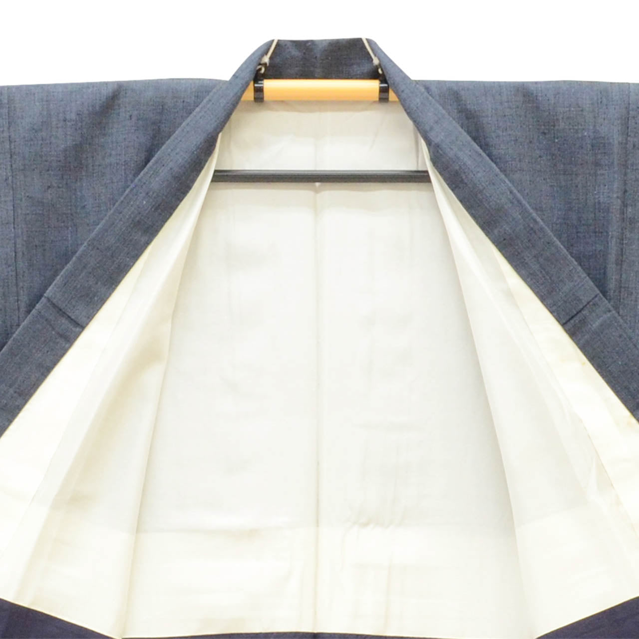 Vintage Japanese Kimono | Men's Tsumugi | Dark Gray Silk | Kasuri Pattern | Size L | Sustainable | uu2770b
