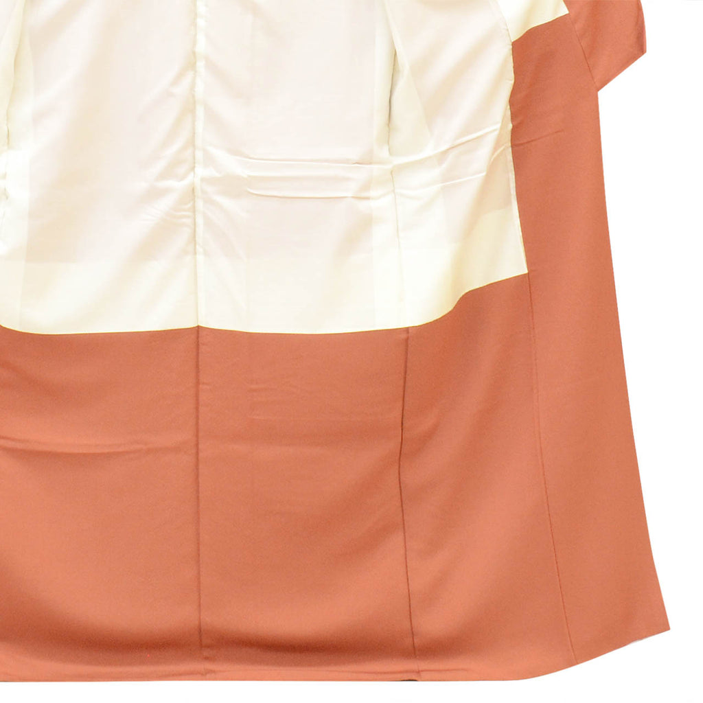 [Used] Recycled Kimono, Solid Color, Pure Silk, Size M (Slightly Plus Size L), Good Condition, Length 160.0cm (63.0in), Umebi Guard Processed, Sleeve Length 68.0cm (26.8in), Lined, Ready-made, Brown, Silk, Reuse uu2773b 