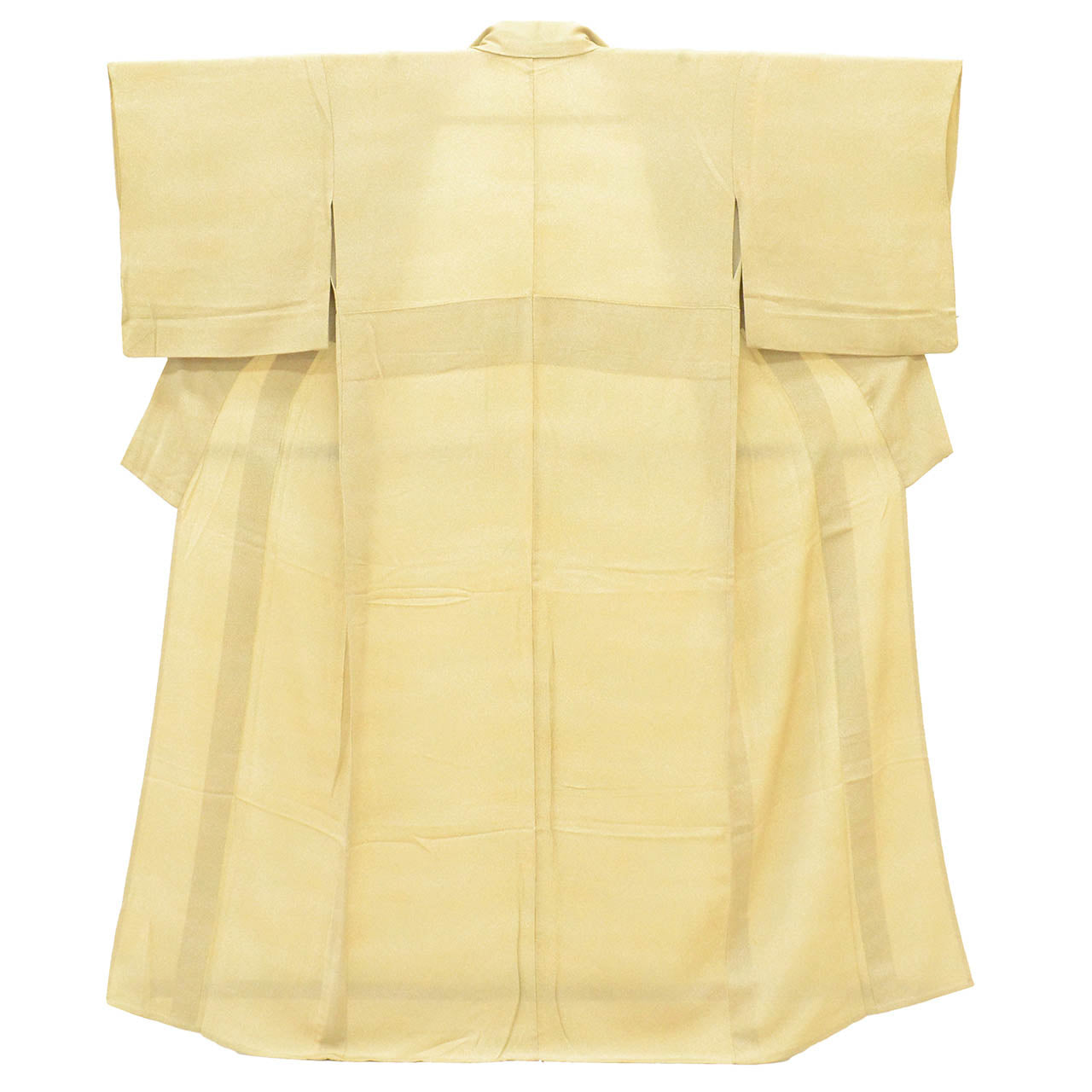 [Used] Recycled Kimono, Solid Color, Pure Silk, Size S (Slightly Plus Size L), Good Condition, Length 154.5cm (60.8in), Sleeve Length 64.0cm (25.2in), Unlined, Ready-made, Crepe Silk, Green, SILK, Reuse uu2775b 