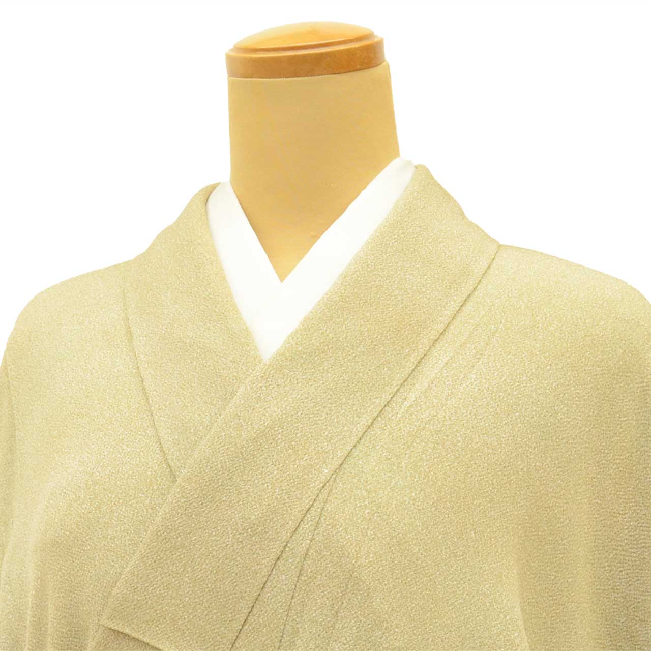[Used] Recycled Kimono, Solid Color, Pure Silk, Size S (Slightly Plus Size L), Good Condition, Length 154.5cm (60.8in), Sleeve Length 64.0cm (25.2in), Unlined, Ready-made, Crepe Silk, Green, SILK, Reuse uu2775b 