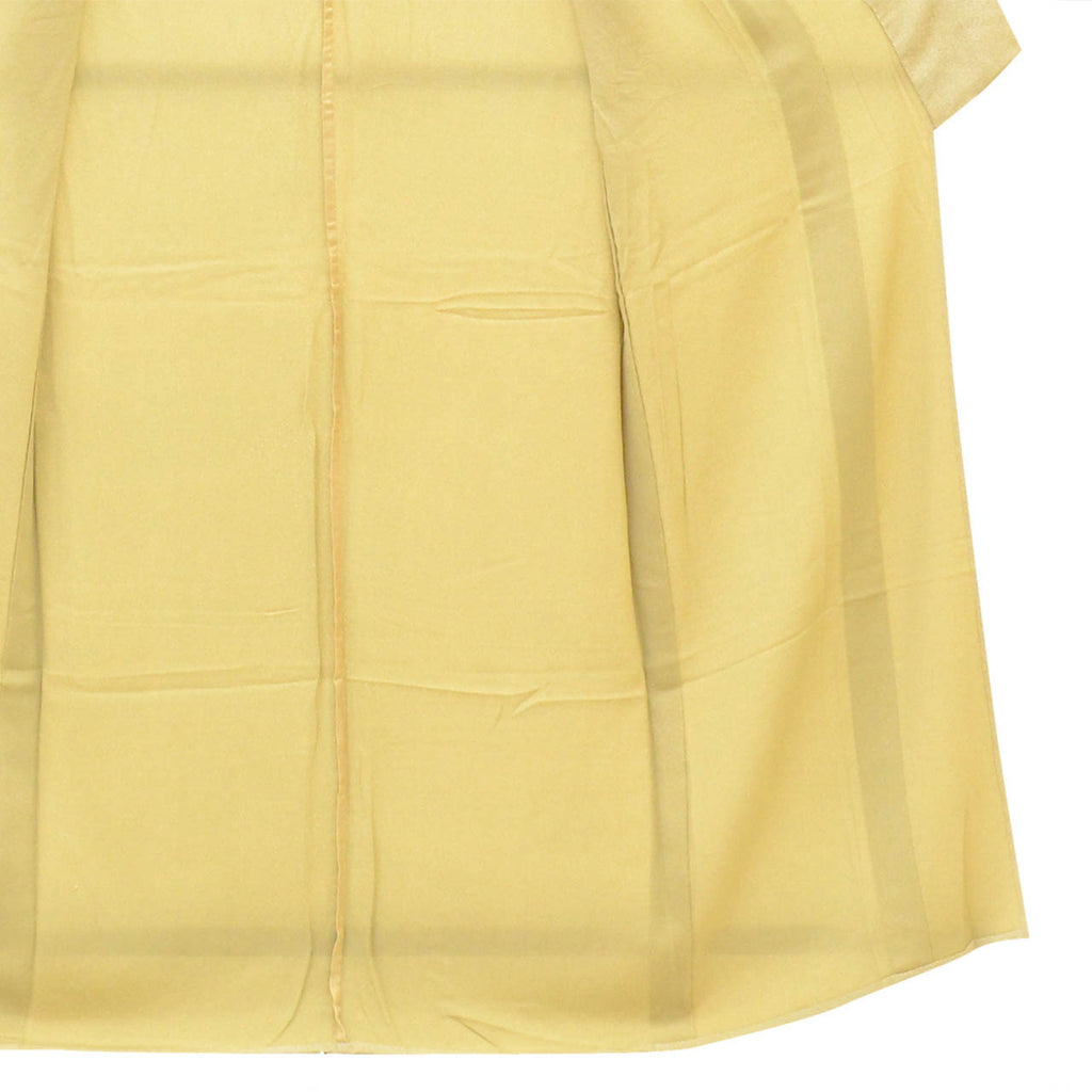 [Used] Recycled Kimono, Solid Color, Pure Silk, Size S (Slightly Plus Size L), Good Condition, Length 154.5cm (60.8in), Sleeve Length 64.0cm (25.2in), Unlined, Ready-made, Crepe Silk, Green, SILK, Reuse uu2775b 