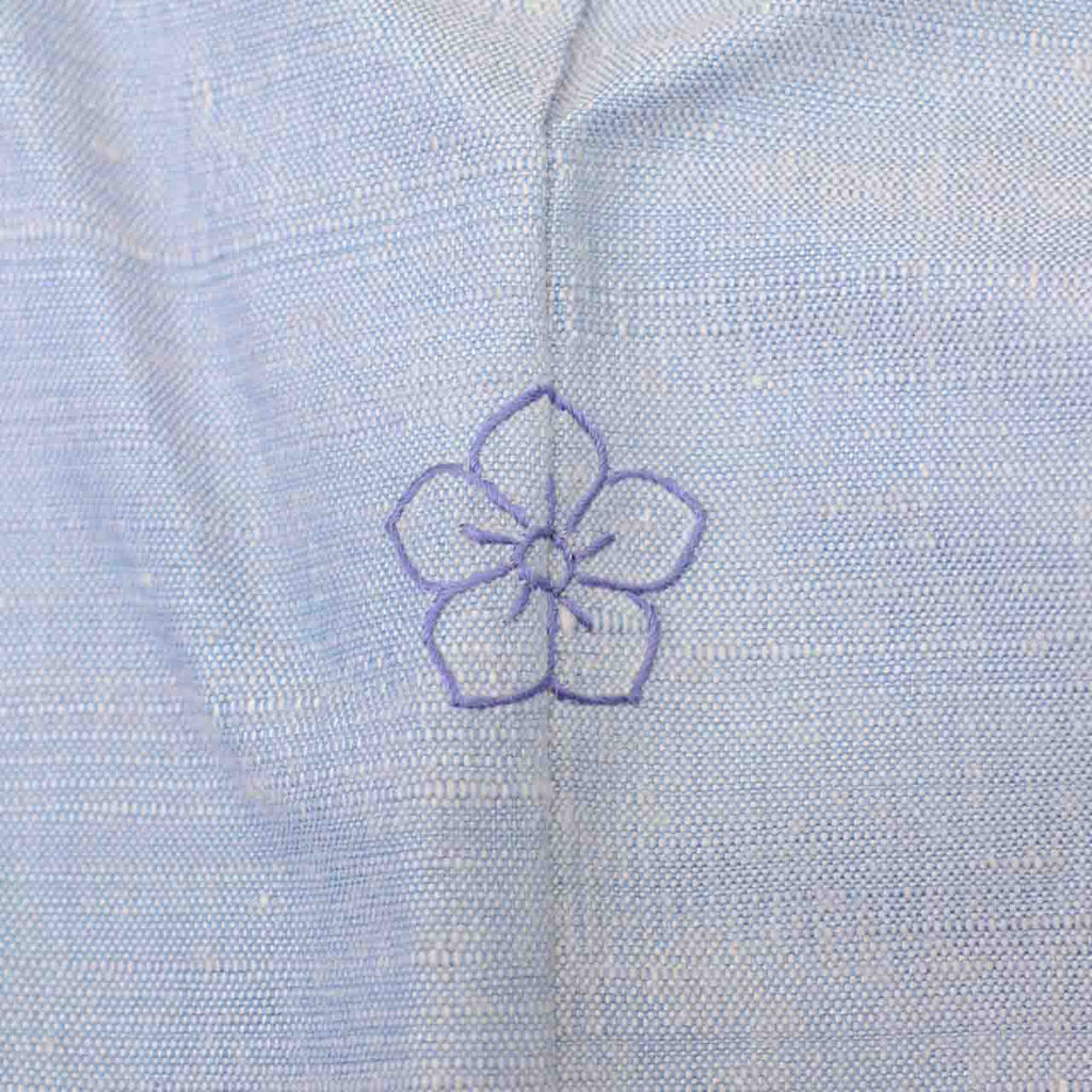 Vintage Japanese Kimono | Tsumugi | Blue Silk | Distant Mountain Houmongi-style | One Crest | Unused | Tall Size LL | Sustainable | uu2778b