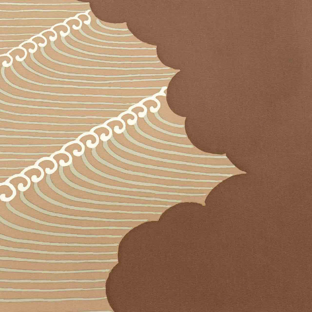 Vintage Japanese Obi | Nagoya Obi | Brown Silk | Wave Pattern | Mitsukoshi | Sustainable | uu2784b