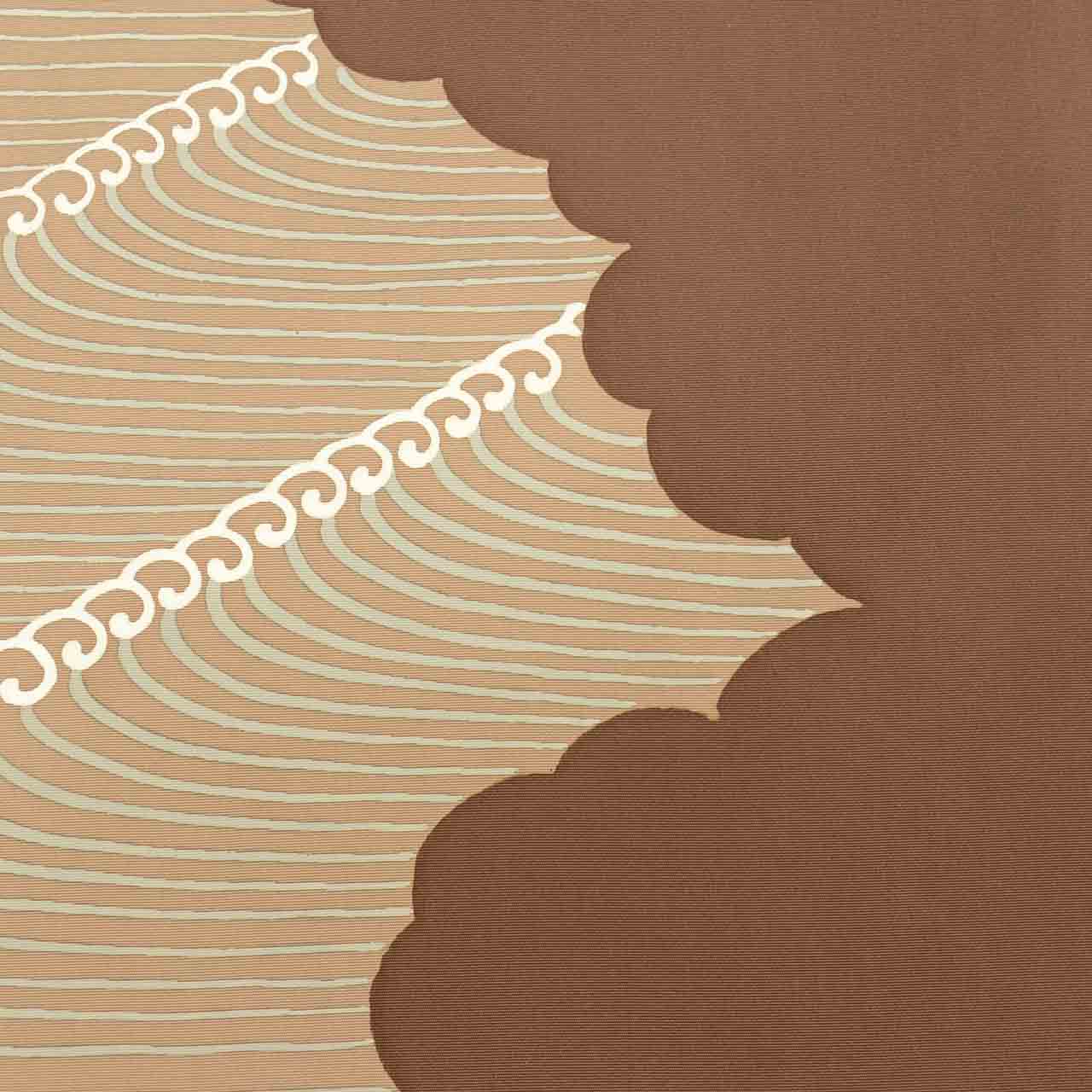Vintage Japanese Obi | Nagoya Obi | Brown Silk | Wave Pattern | Mitsukoshi | Sustainable | uu2784b
