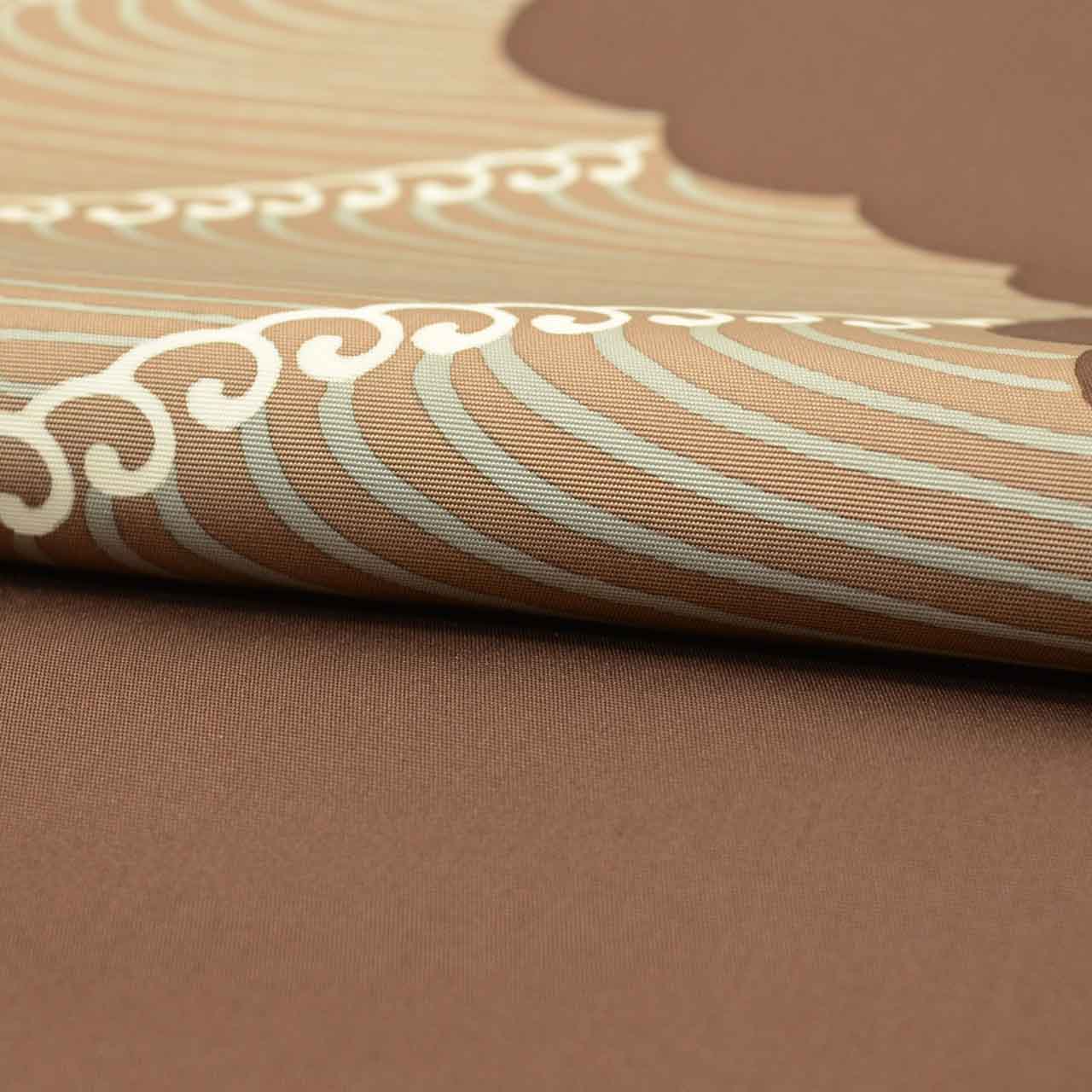 Vintage Japanese Obi | Nagoya Obi | Brown Silk | Wave Pattern | Mitsukoshi | Sustainable | uu2784b