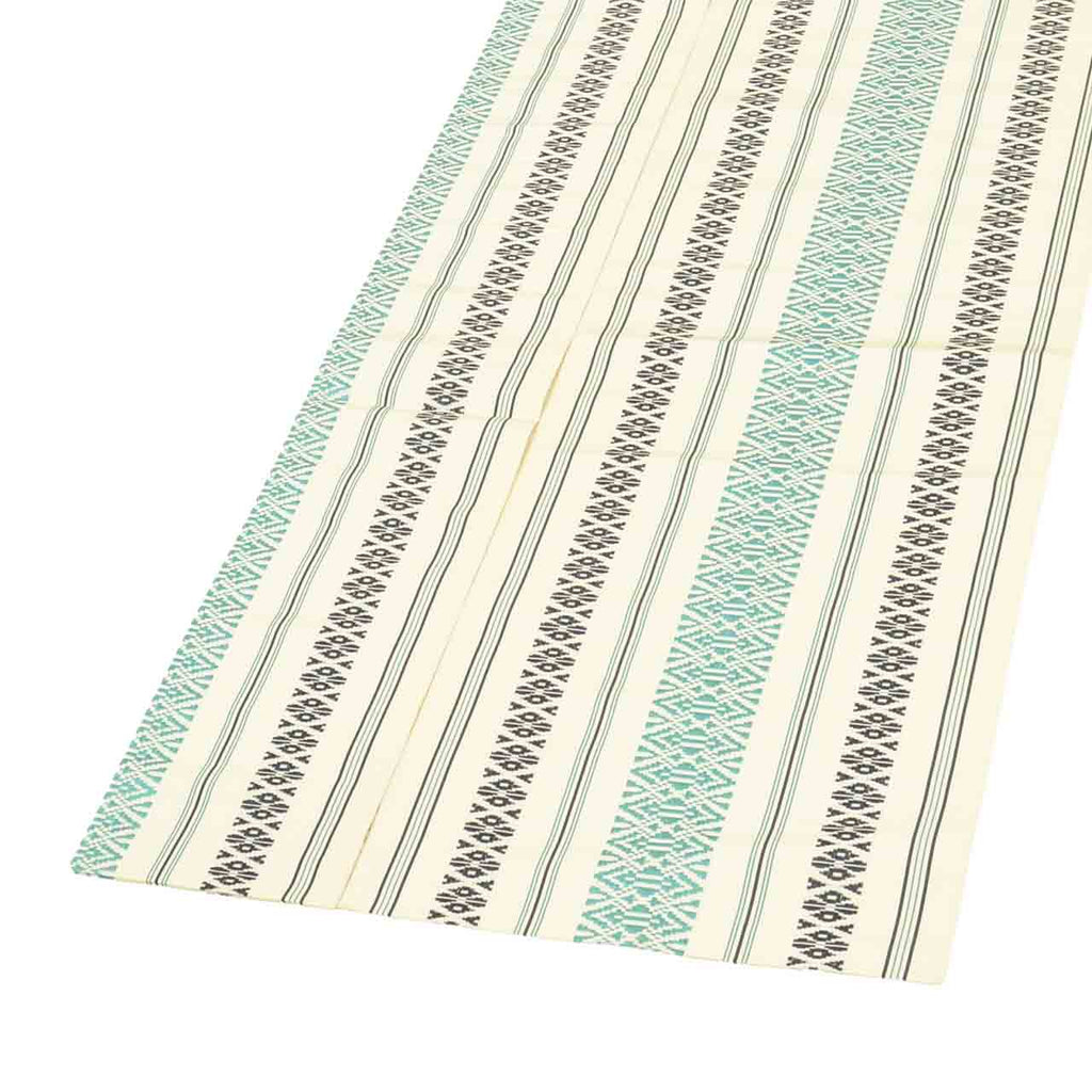 Vintage Japanese Obi | Nagoya Obi | White Blue Silk | Hakata献上 Pattern | Hakata-ori | Sustainable | uu2785b