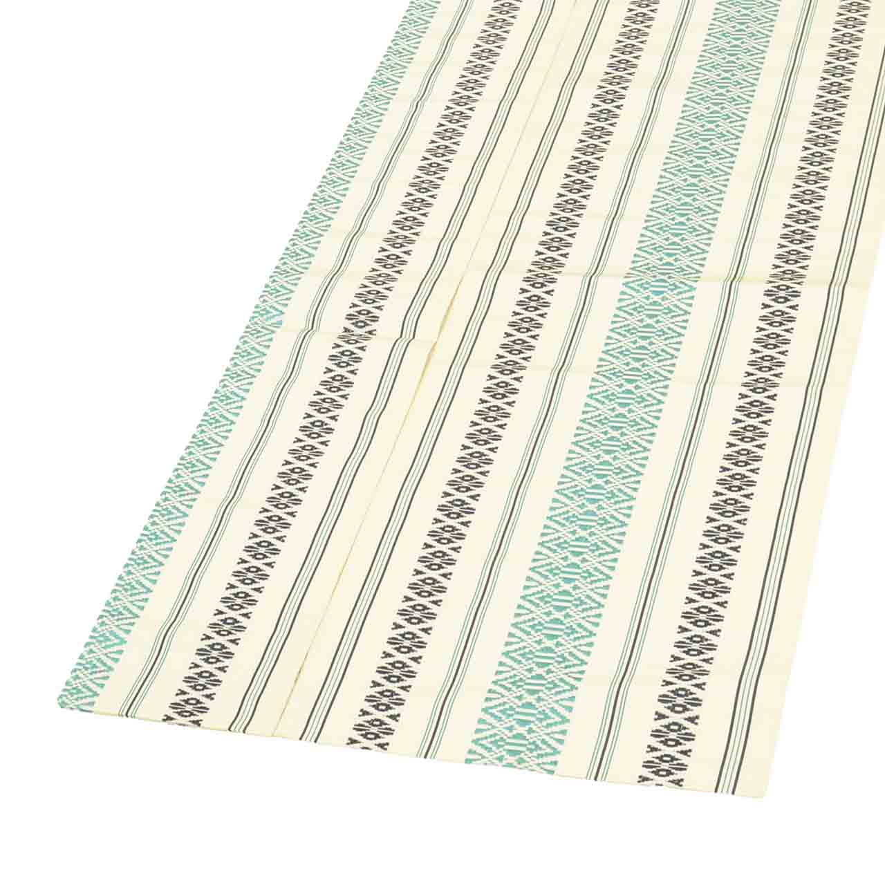 Vintage Japanese Obi | Nagoya Obi | White Blue Silk | Hakata献上 Pattern | Hakata-ori | Sustainable | uu2785b