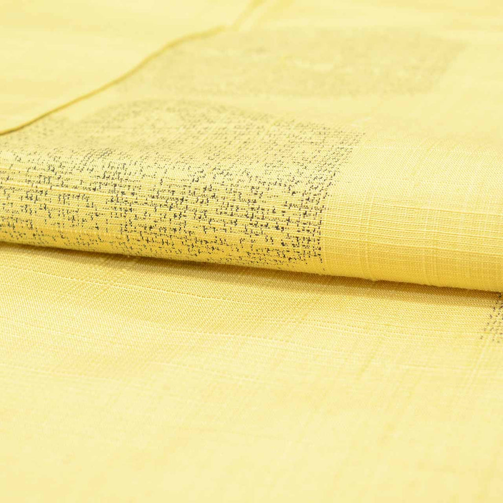 Vintage Japanese Kimono | Tsumugi | Yellow Silk | Tortoiseshell Pattern | Unused | Unlined | Size S | Sustainable | Sustainable | uu2789b