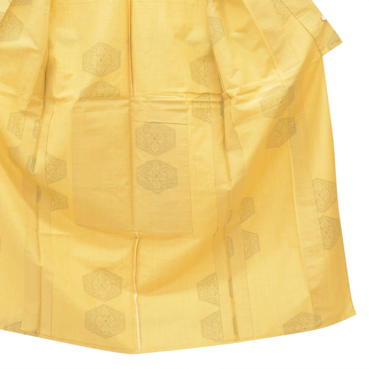 Vintage Japanese Kimono | Tsumugi | Yellow Silk | Tortoiseshell Pattern | Unused | Unlined | Size S | Sustainable | Sustainable | uu2789b