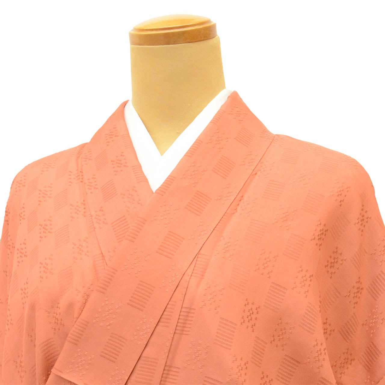 Vintage Japanese Kimono | Summer Iro-Muji | Orange Silk | One Crest | Flower Weave | Tall Size LL | Sustainable | Sustainable | uu2790b