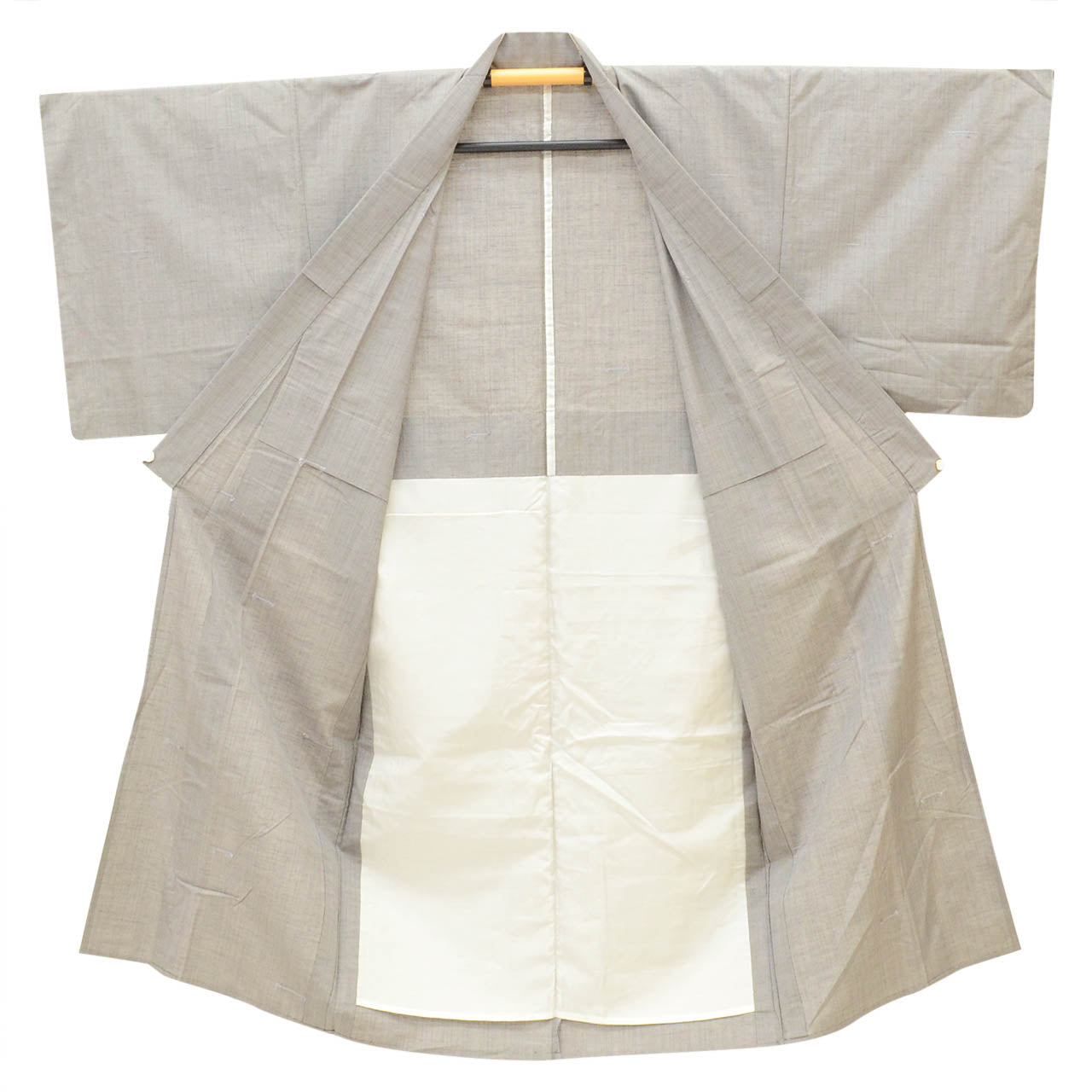 Vintage Japanese Kimono | Men's Tsumugi | Gray Silk | Solid | Unlined | Size S | Sustainable | Sustainable | uu2792b