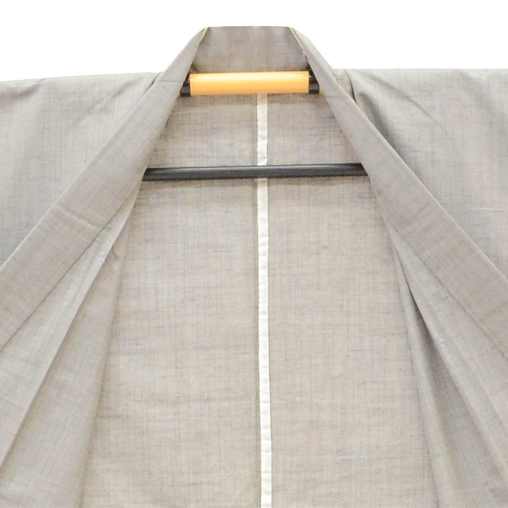 Vintage Japanese Kimono | Men's Tsumugi | Gray Silk | Solid | Unlined | Size S | Sustainable | Sustainable | uu2792b