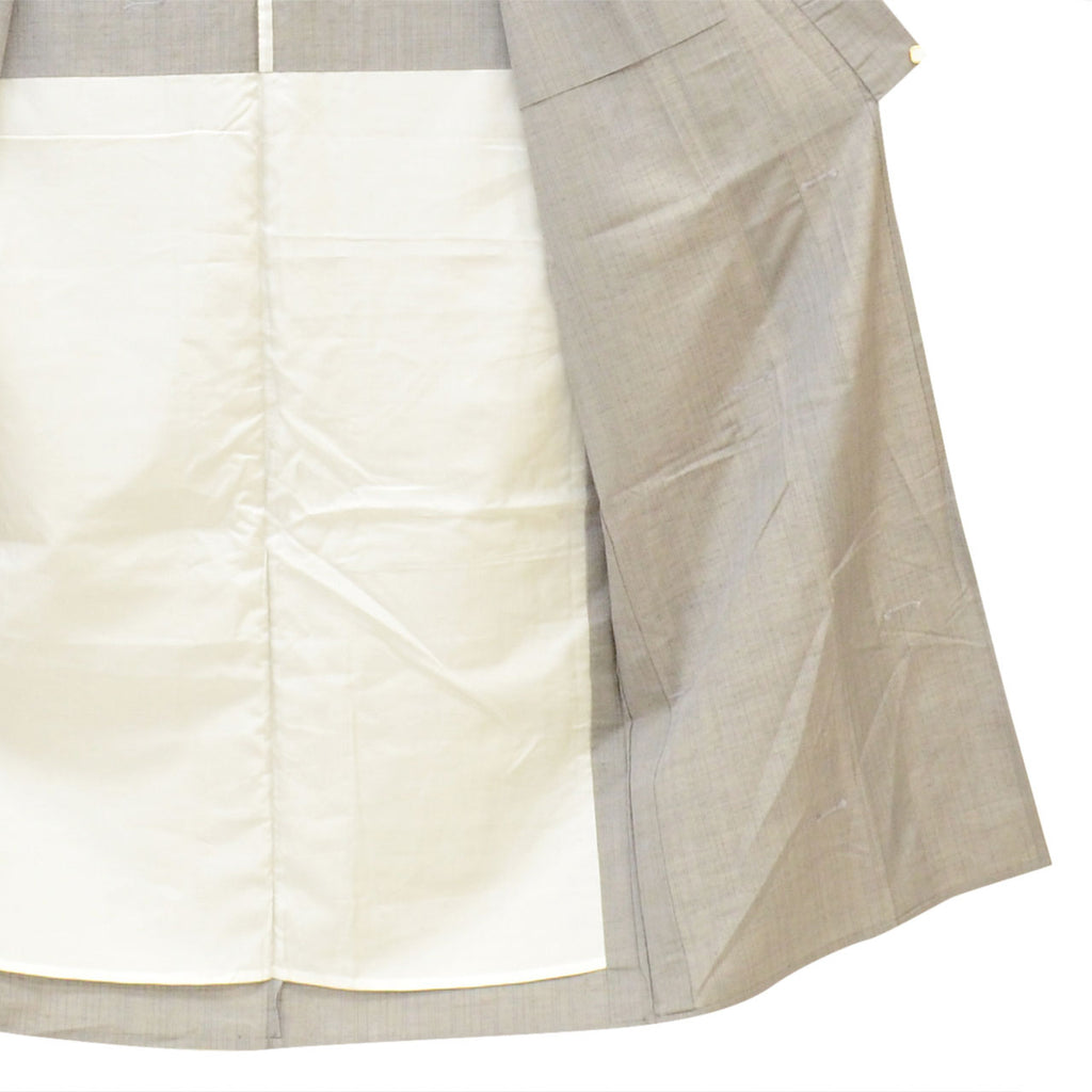 Vintage Japanese Kimono | Men's Tsumugi | Gray Silk | Solid | Unlined | Size S | Sustainable | Sustainable | uu2792b