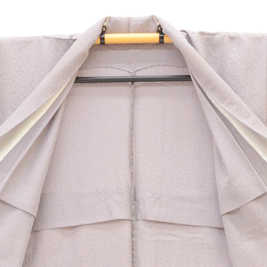 [Used] Recycled Kimono, Plain Color, Silk, Size S (Slightly Plus Size L), Excellent Condition, Length 155.0cm (61.0in), Sleeve Length 65.2cm (25.7in), Unlined, Ready-made, Crepe Fabric, Purple, Small Floral Pattern, Silk, Reused, uu2794b 