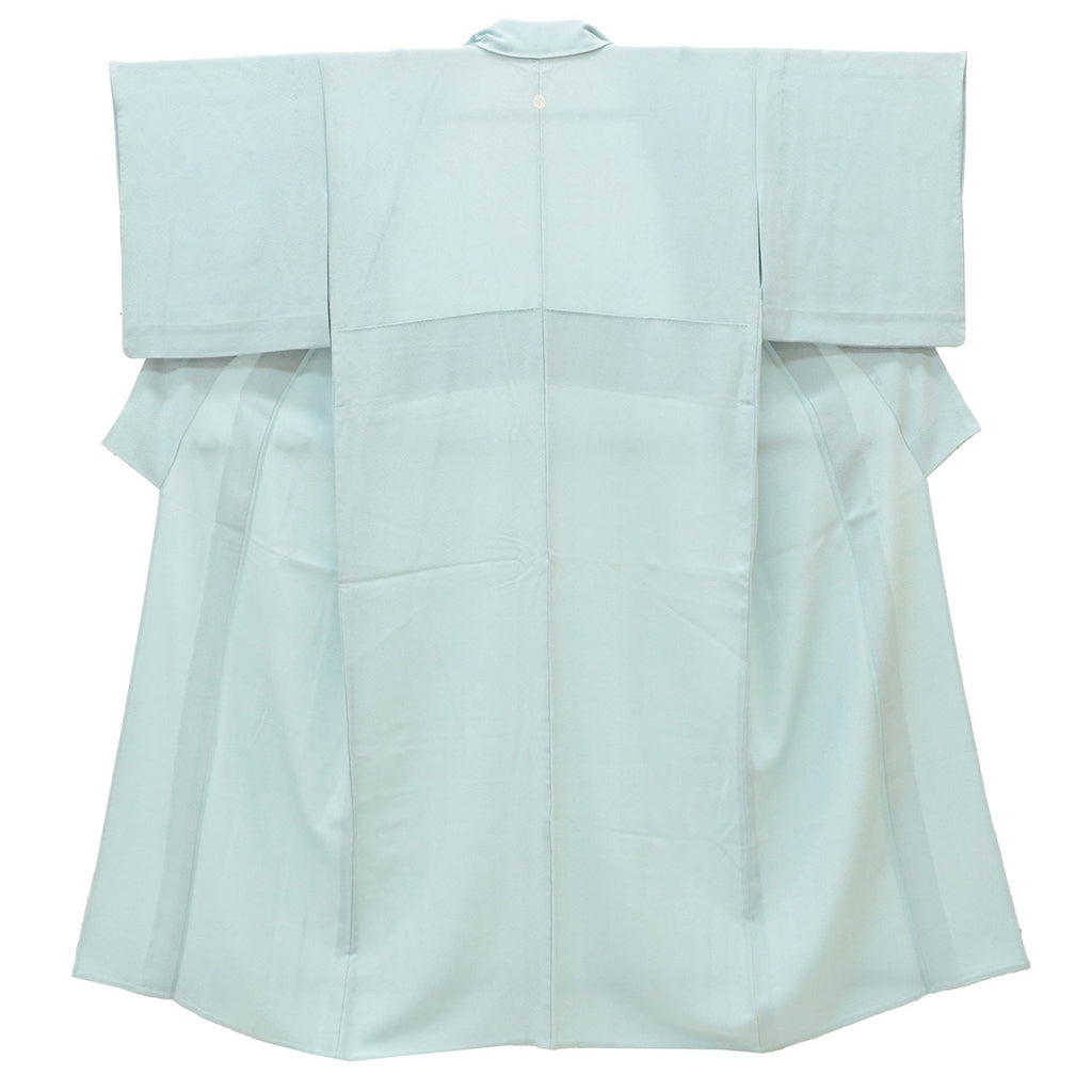 [Used] Recycled Kimono, Plain Color, Silk, Size S (or Larger Size), Excellent Condition, Length 154.0cm (60.6in), Sleeve Length 64.5cm (25.4in), Unlined, Ready-made, One Family Crest, Crepe Fabric, Blue, Silk, Reused uu2799b 
