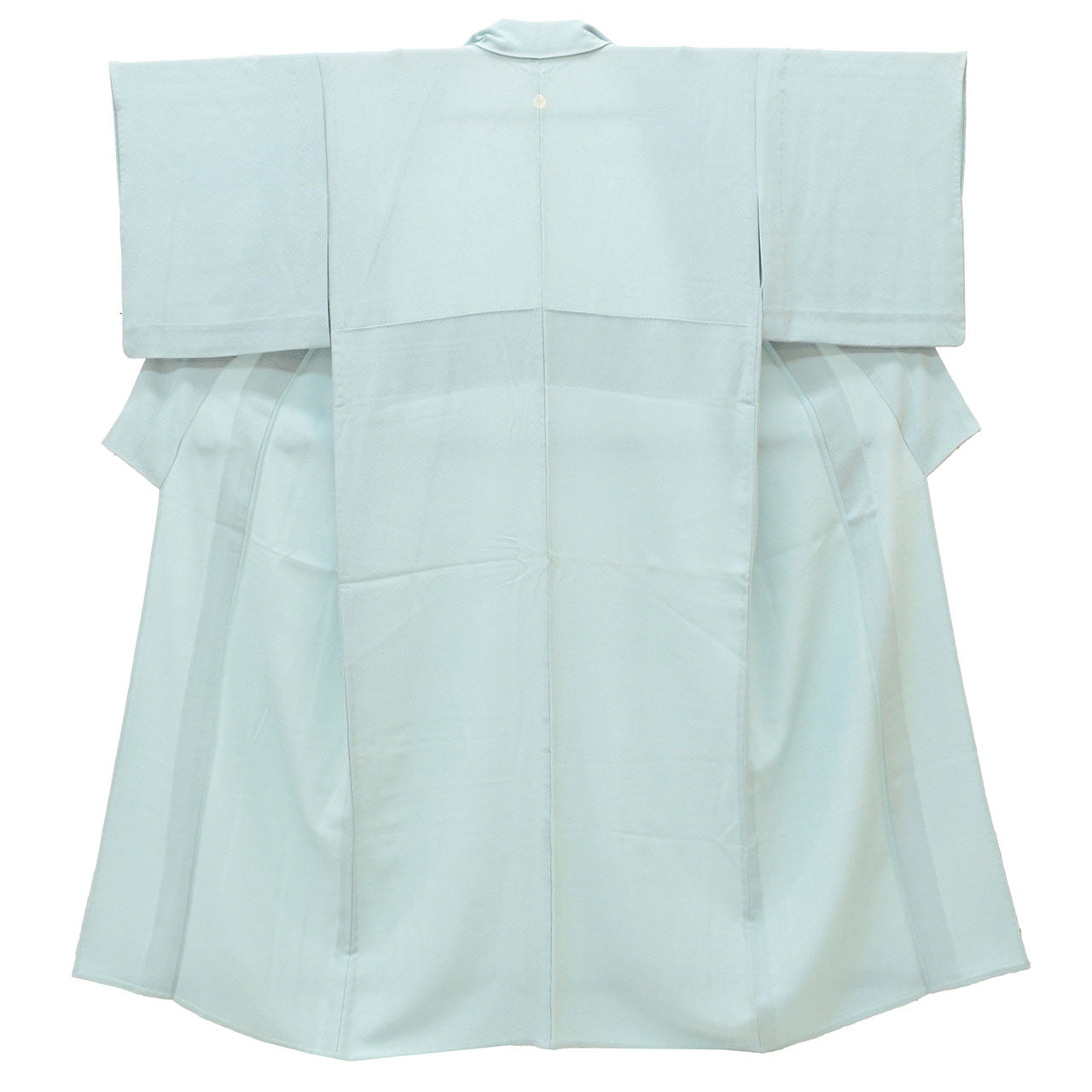 [Used] Recycled Kimono, Plain Color, Silk, Size S (or Larger Size), Excellent Condition, Length 154.0cm (60.6in), Sleeve Length 64.5cm (25.4in), Unlined, Ready-made, One Family Crest, Crepe Fabric, Blue, Silk, Reused uu2799b 