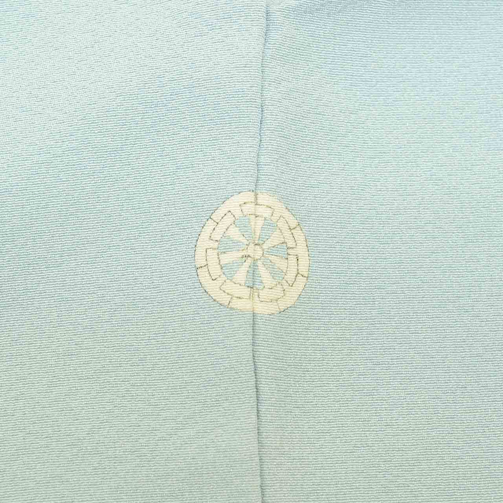 [Used] Recycled Kimono, Plain Color, Silk, Size S (or Larger Size), Excellent Condition, Length 154.0cm (60.6in), Sleeve Length 64.5cm (25.4in), Unlined, Ready-made, One Family Crest, Crepe Fabric, Blue, Silk, Reused uu2799b 