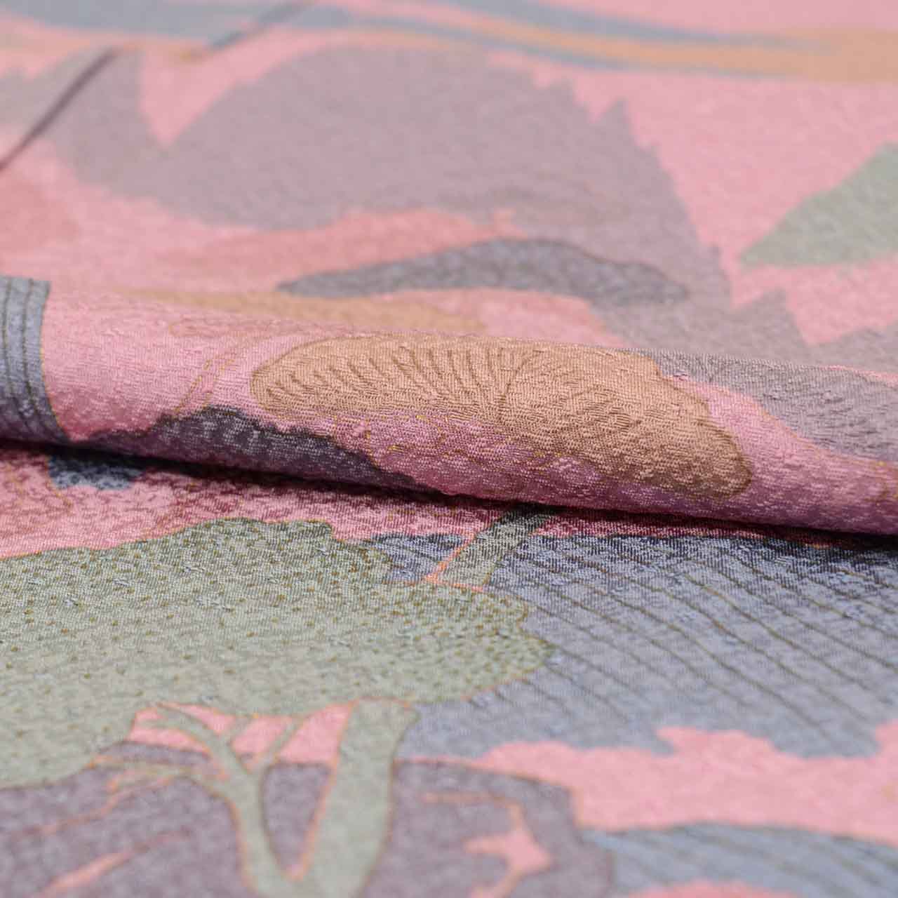 [Used] Recycled Kimono, Visiting Kimono, Pure Silk, Size L (Slightly Plus Size L), Excellent Condition, Length 164.0cm (64.6in), Sleeve Length 66.5cm (26.2in), Unlined, Ready-made, Purple Landscape Pattern, Reused uu2803b 