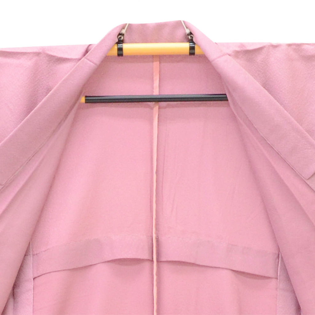 [Used] Recycled Kimono, Visiting Kimono, Pure Silk, Size L (Slightly Plus Size L), Excellent Condition, Length 164.0cm (64.6in), Sleeve Length 66.5cm (26.2in), Unlined, Ready-made, Purple Landscape Pattern, Reused uu2803b 