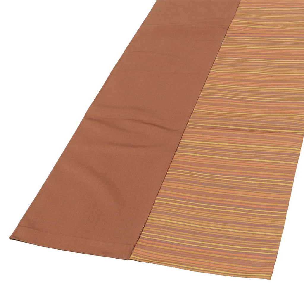 Vintage Japanese Obi | Kyo-bukuro Obi | Brown Silk | Stripe Pattern | Casual | Sustainable | Sustainable | uu2809b