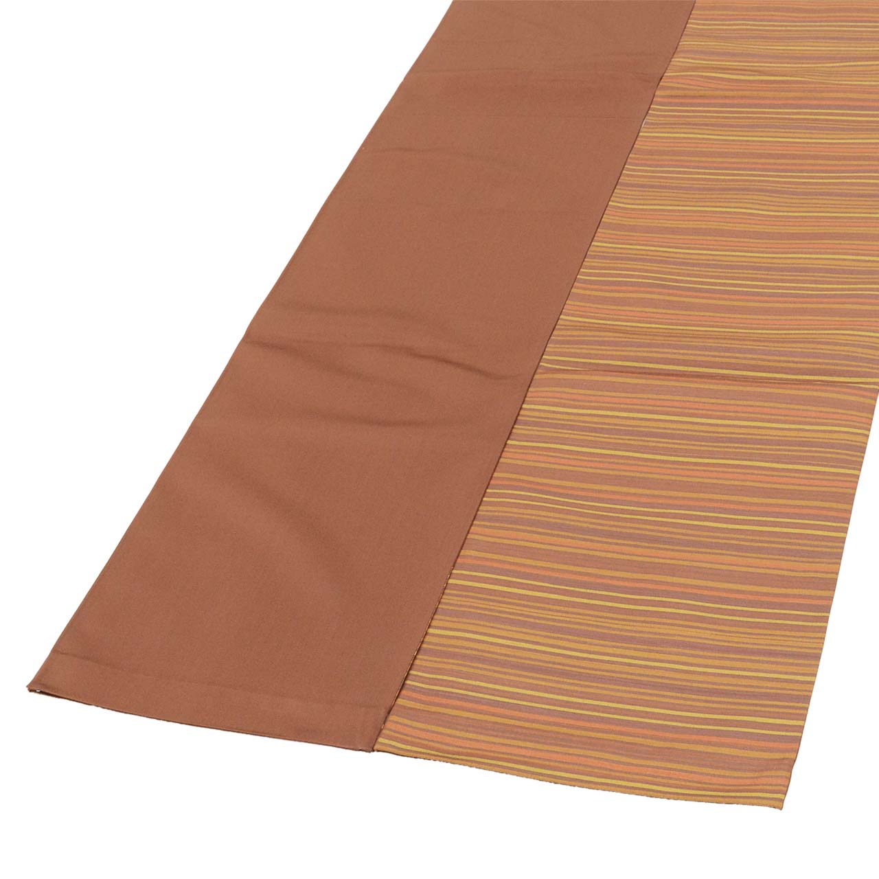 Vintage Japanese Obi | Kyo-bukuro Obi | Brown Silk | Stripe Pattern | Casual | Sustainable | Sustainable | uu2809b