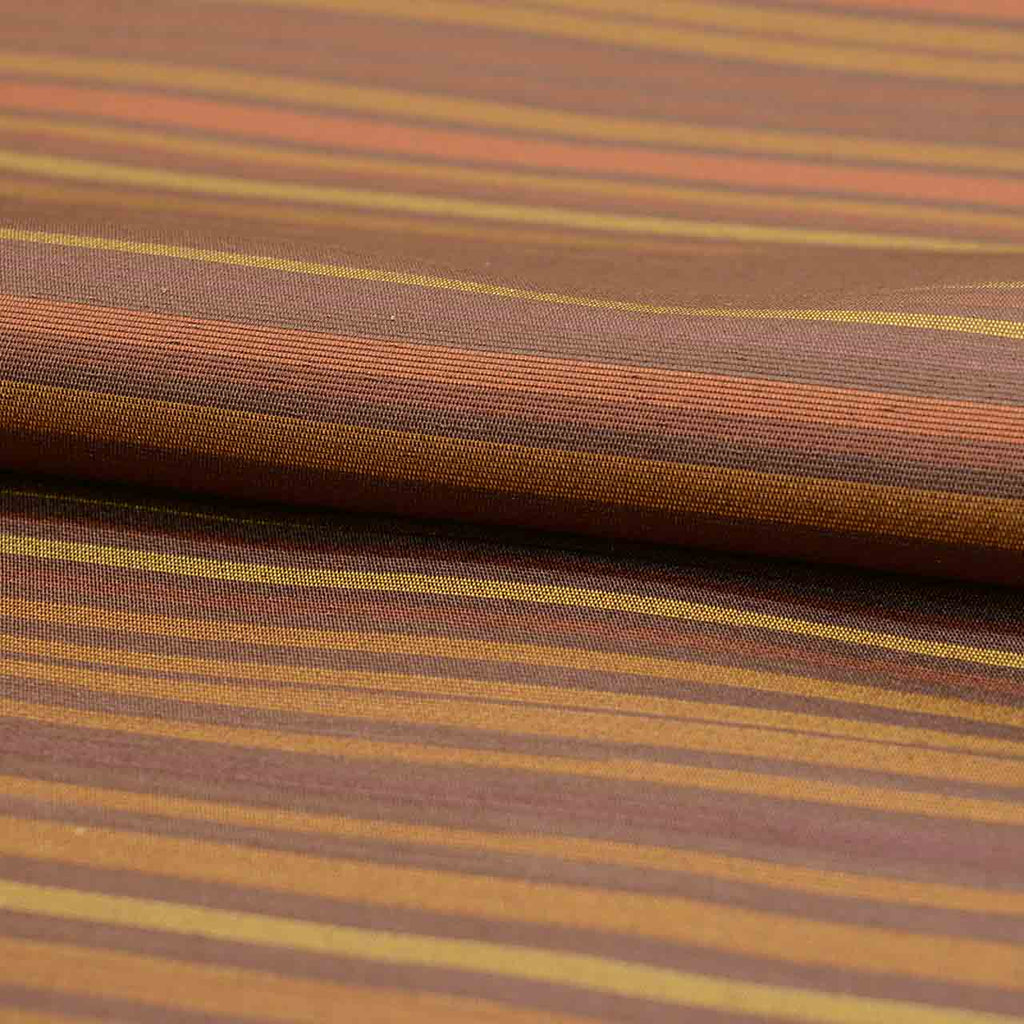 Vintage Japanese Obi | Kyo-bukuro Obi | Brown Silk | Stripe Pattern | Casual | Sustainable | Sustainable | uu2809b