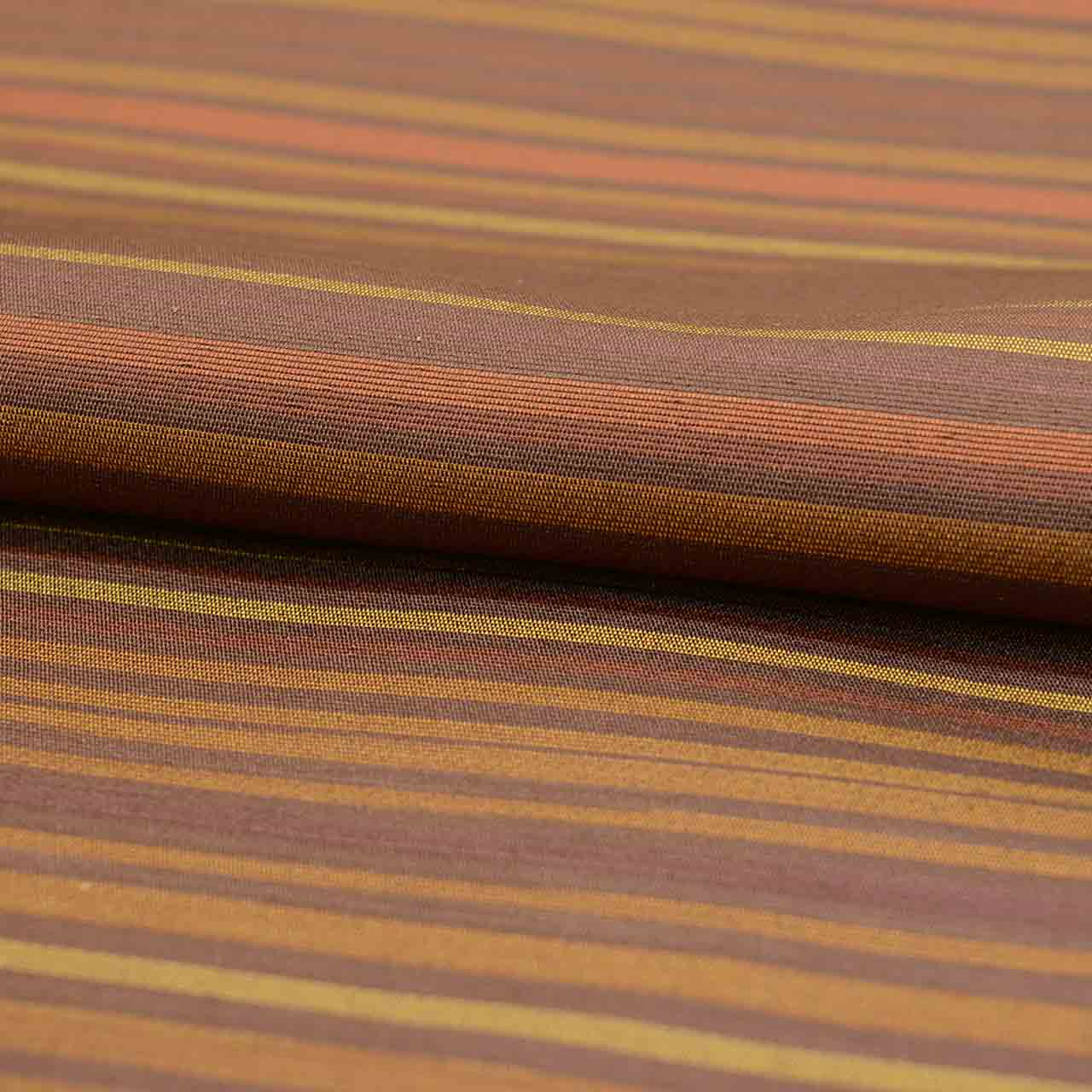 Vintage Japanese Obi | Kyo-bukuro Obi | Brown Silk | Stripe Pattern | Casual | Sustainable | Sustainable | uu2809b