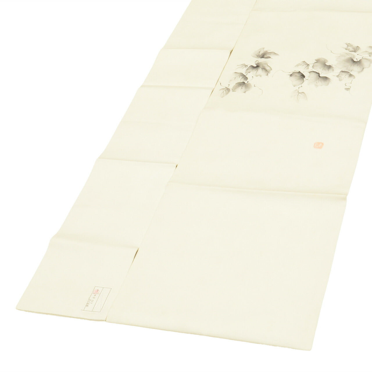 Vintage Japanese Obi | Nagoya Obi | White Silk | Ivy Pattern | Artist Signed | Unused | Sustainable | Sustainable | uu2825b