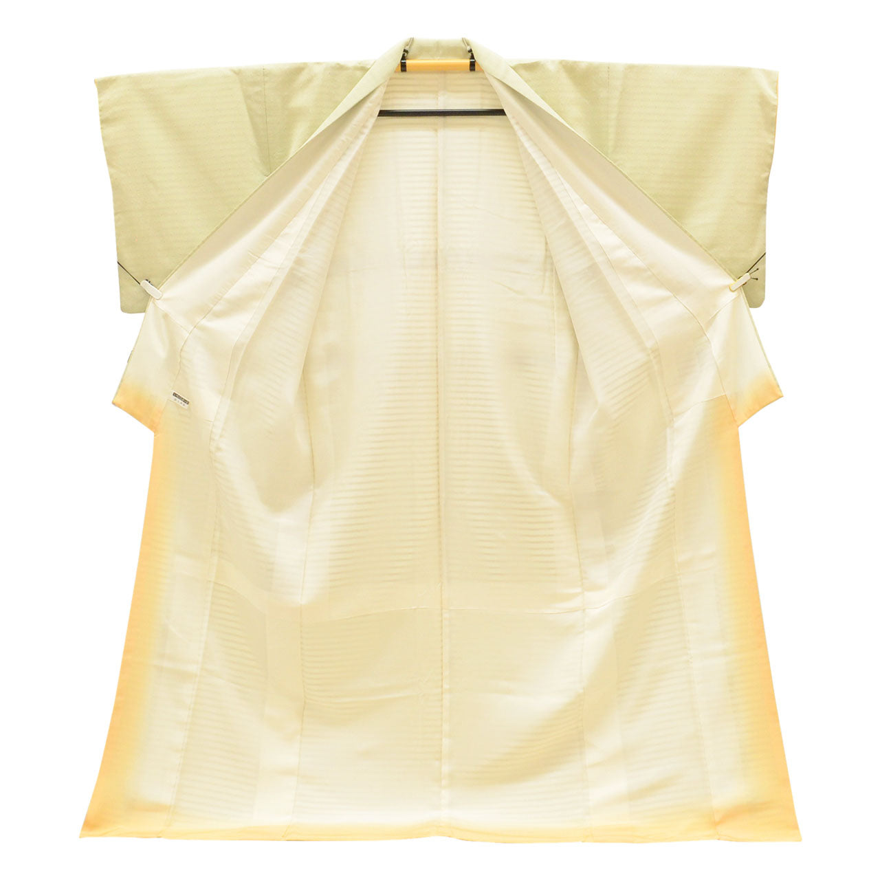 [Used] Recycled Kimono, Komon style, Lined, Pure Silk, Cleaned, Ready-made, Sleeve length 68.5cm (27.0in), Body length 169.0cm (66.5in), Size LL, Green, Checkered pattern, uuc0831a20 