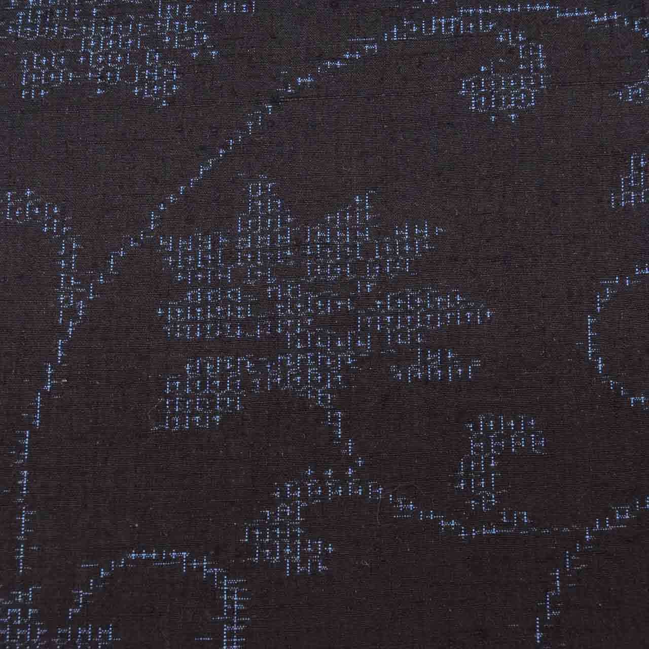 Vintage Japanese Kimono | Yuki Tsumugi | Navy Silk | Floral Arabesque | UNESCO Heritage | Dry-cleaned | Size M-L | Sustainable | uuc2429a20