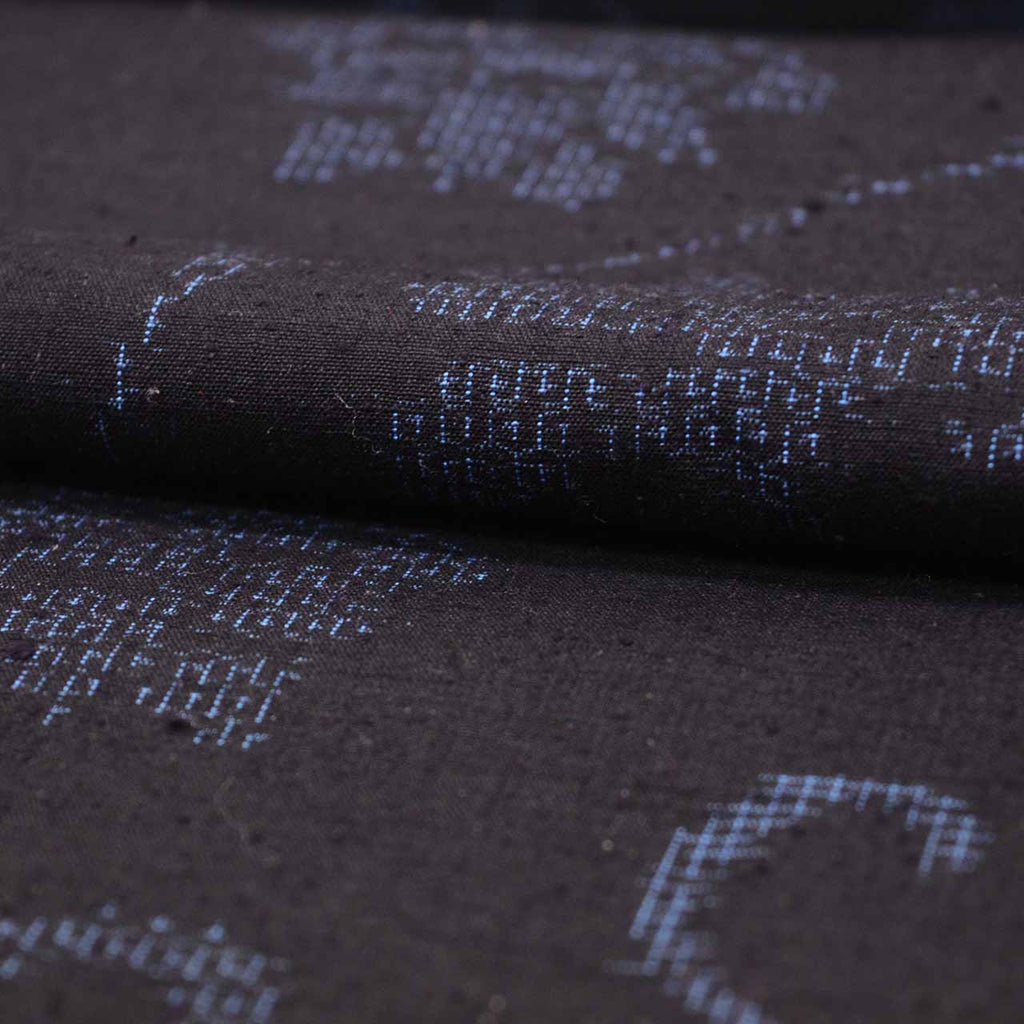 Vintage Japanese Kimono | Yuki Tsumugi | Navy Silk | Floral Arabesque | UNESCO Heritage | Dry-cleaned | Size M-L | Sustainable | uuc2429a20