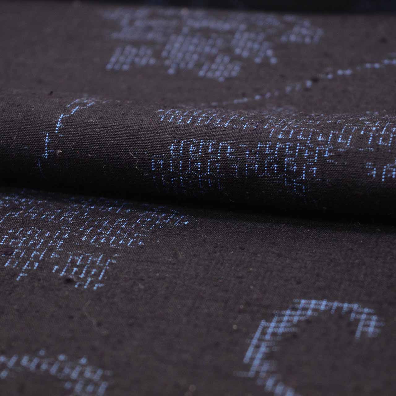 Vintage Japanese Kimono | Yuki Tsumugi | Navy Silk | Floral Arabesque | UNESCO Heritage | Dry-cleaned | Size M-L | Sustainable | uuc2429a20