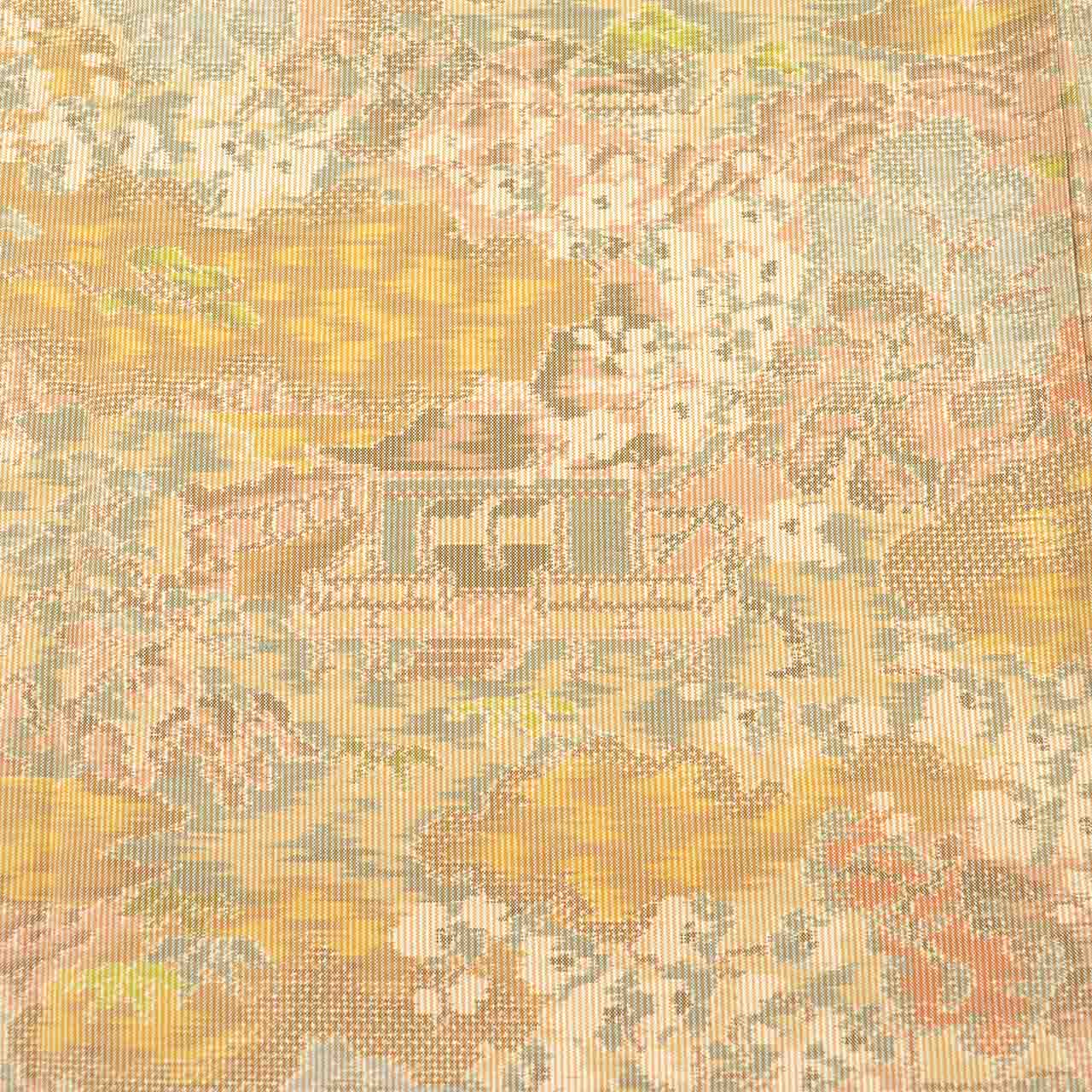 Vintage Japanese Kimono | Oshima Tsumugi | Brown Silk | Landscape Pattern | Yokozou Weave | Size M | Sustainable | vv0004