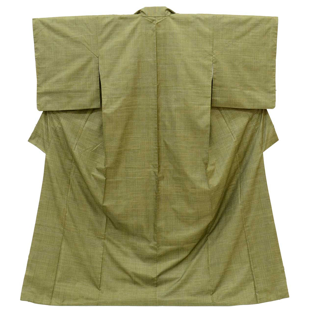 Vintage Japanese Kimono | Oshima Tsumugi | Brown Silk | Landscape Pattern | Ichimotozuke 7-thread | Size L | Sustainable | vv0005