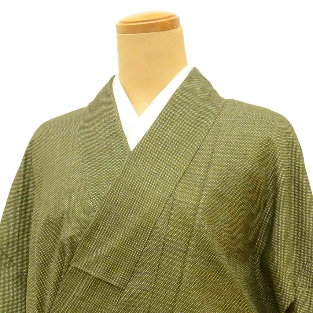 Vintage Japanese Kimono | Oshima Tsumugi | Brown Silk | Landscape Pattern | Ichimotozuke 7-thread | Size L | Sustainable | vv0005