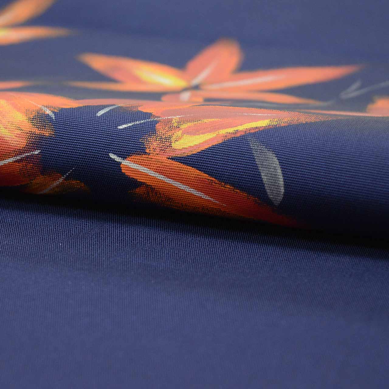 Vintage Japanese Obi | Nagoya Obi | Navy Silk | Floral Hand-painted | Nine-sun | Otaiko | Sustainable | vv0008