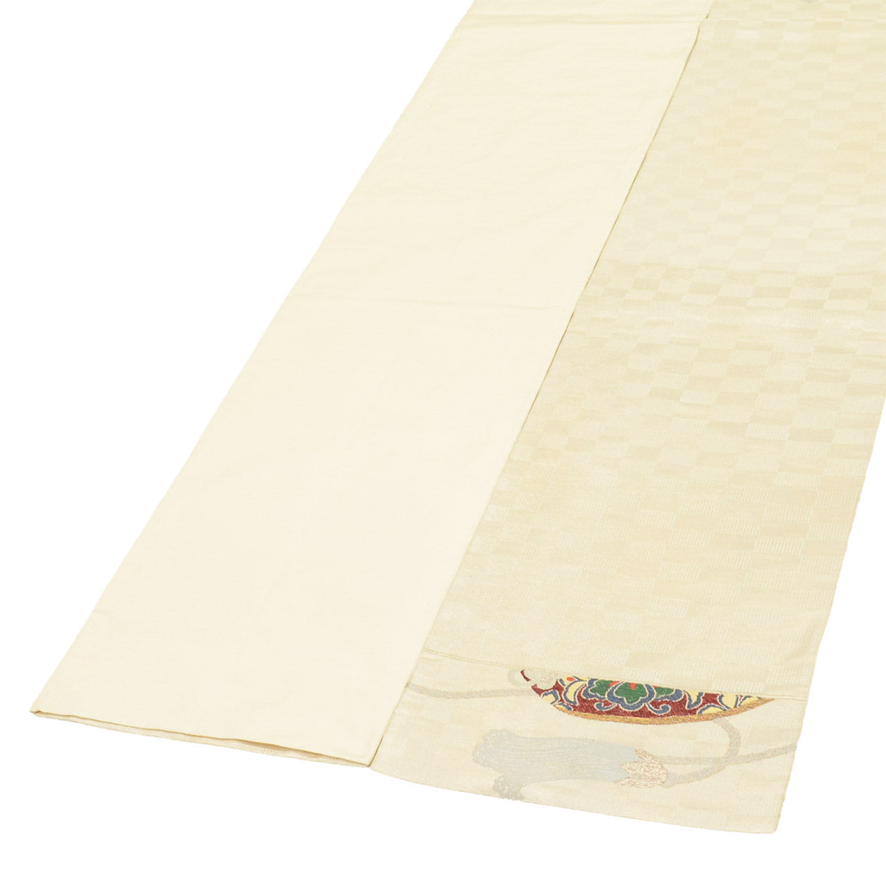 Vintage Japanese Obi | Fukuro Obi | Cream Silk | Kara-ori | Otaiko | Formal | Sustainable | vv0009