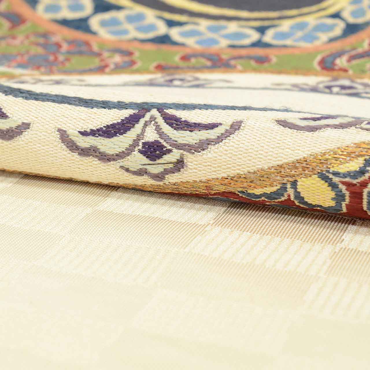 Vintage Japanese Obi | Fukuro Obi | Cream Silk | Kara-ori | Otaiko | Formal | Sustainable | vv0009