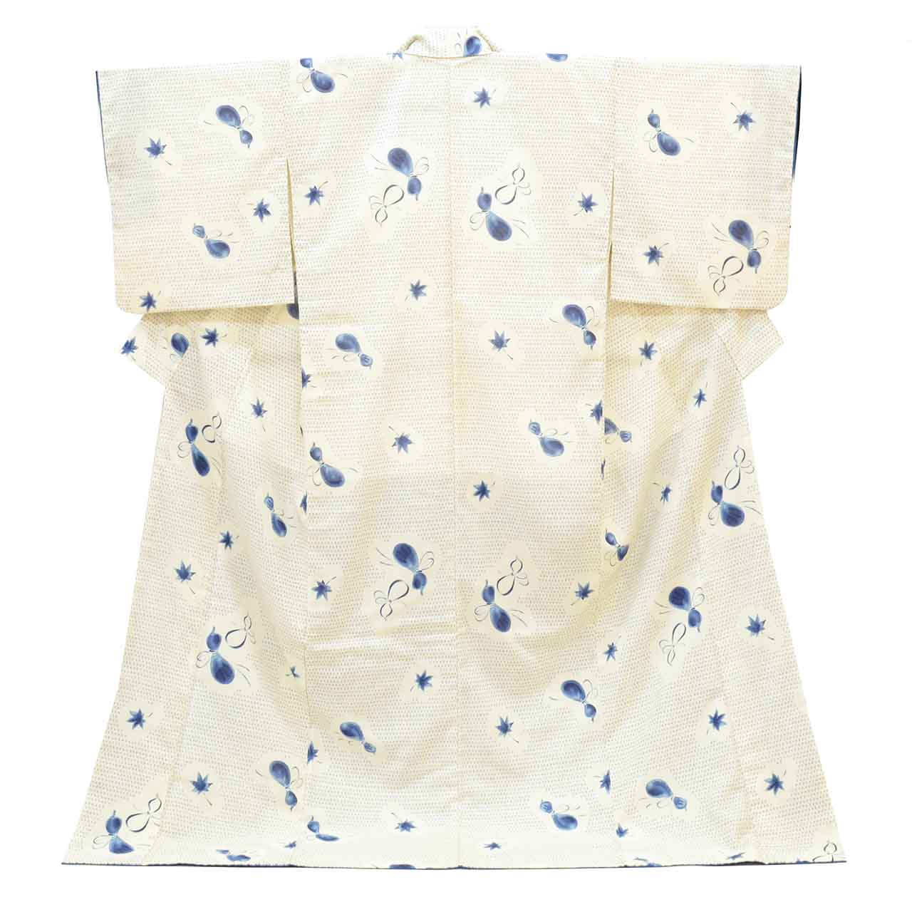 Vintage Japanese Kimono | Komon | Synthetic | Floral Pattern | Washable | Extra Tall Size LL | Sustainable | vv0015