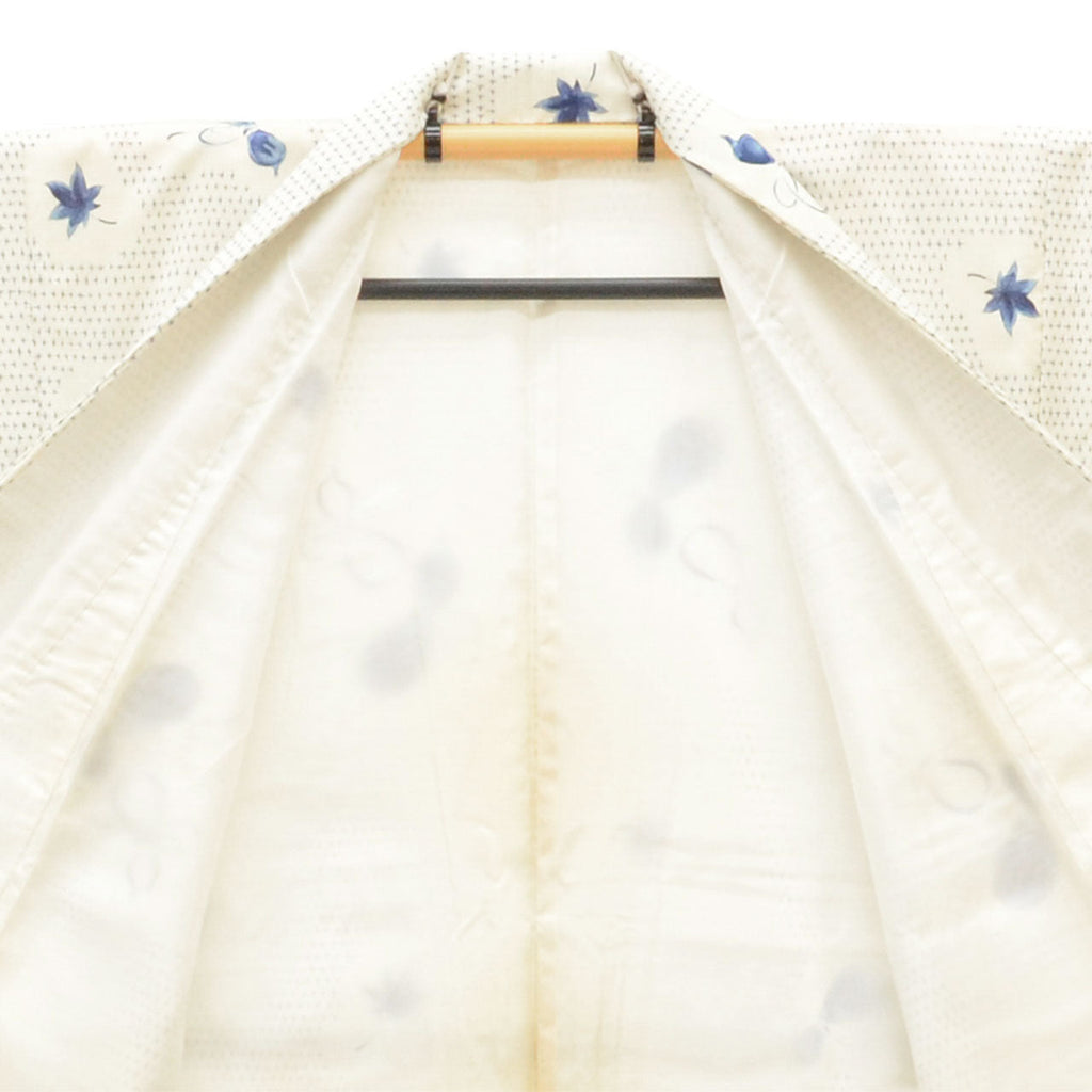 Vintage Japanese Kimono | Komon | Synthetic | Floral Pattern | Washable | Extra Tall Size LL | Sustainable | vv0015