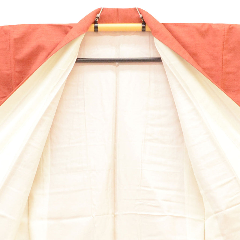Vintage Japanese Kimono | Tsumugi | Brown Silk | Plain | Artist Signed | One Crest | Unused | Kaga Yuzen Master | Sustainable | vv0018