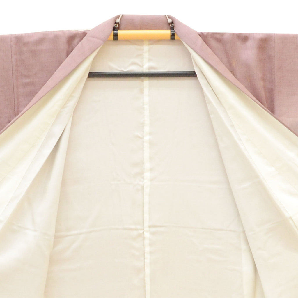 Vintage Japanese Kimono | Houmongi | Purple Silk | Paper Card Floral Pampas Embroidery Gold Foil | Size M | Sustainable | vv0020