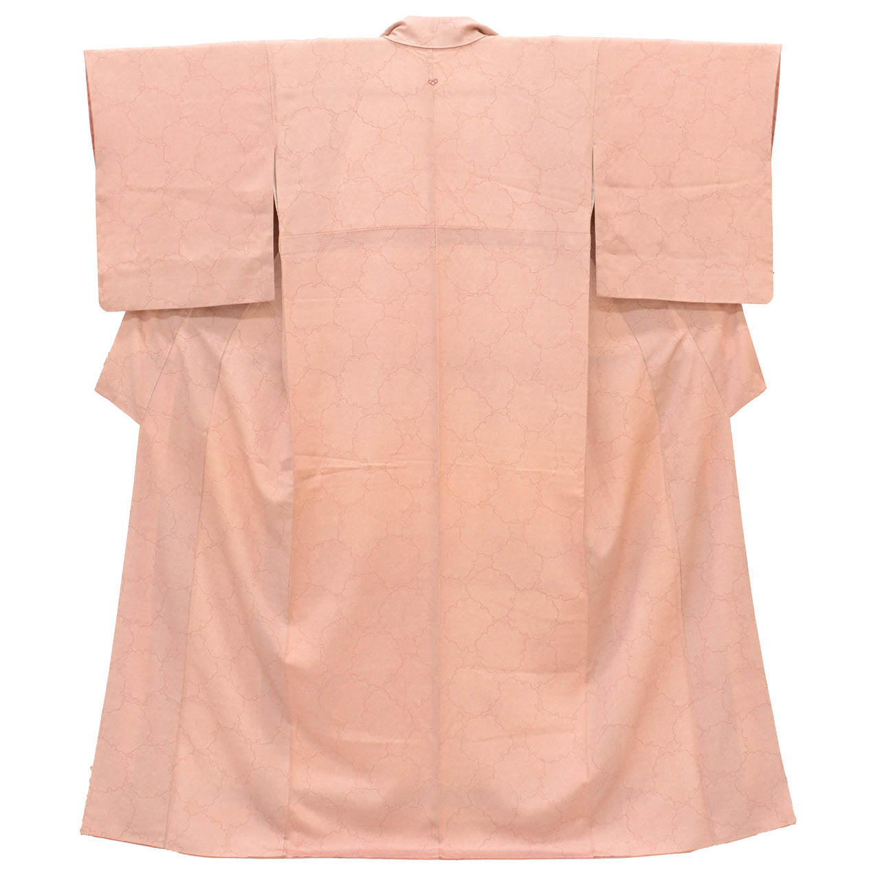 Vintage Japanese Kimono | Edo Komon | Pink Silk | Shark Scale Samegomon | Snow Ring | One Crest | Size M | Sustainable | vv0025